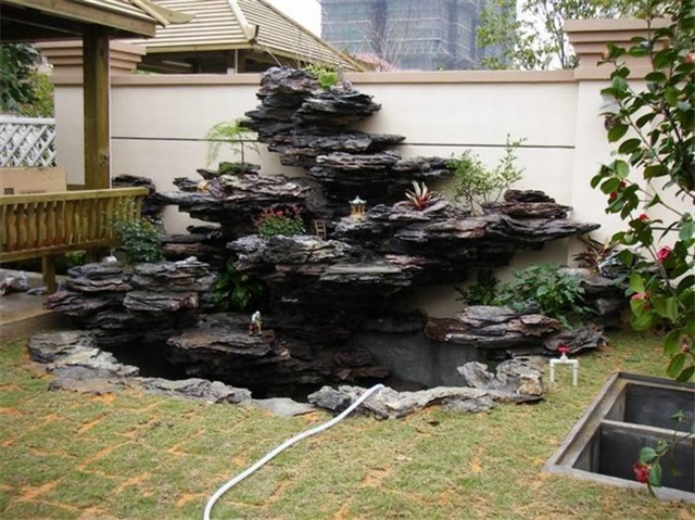 称多庭院鱼池过滤池改造
